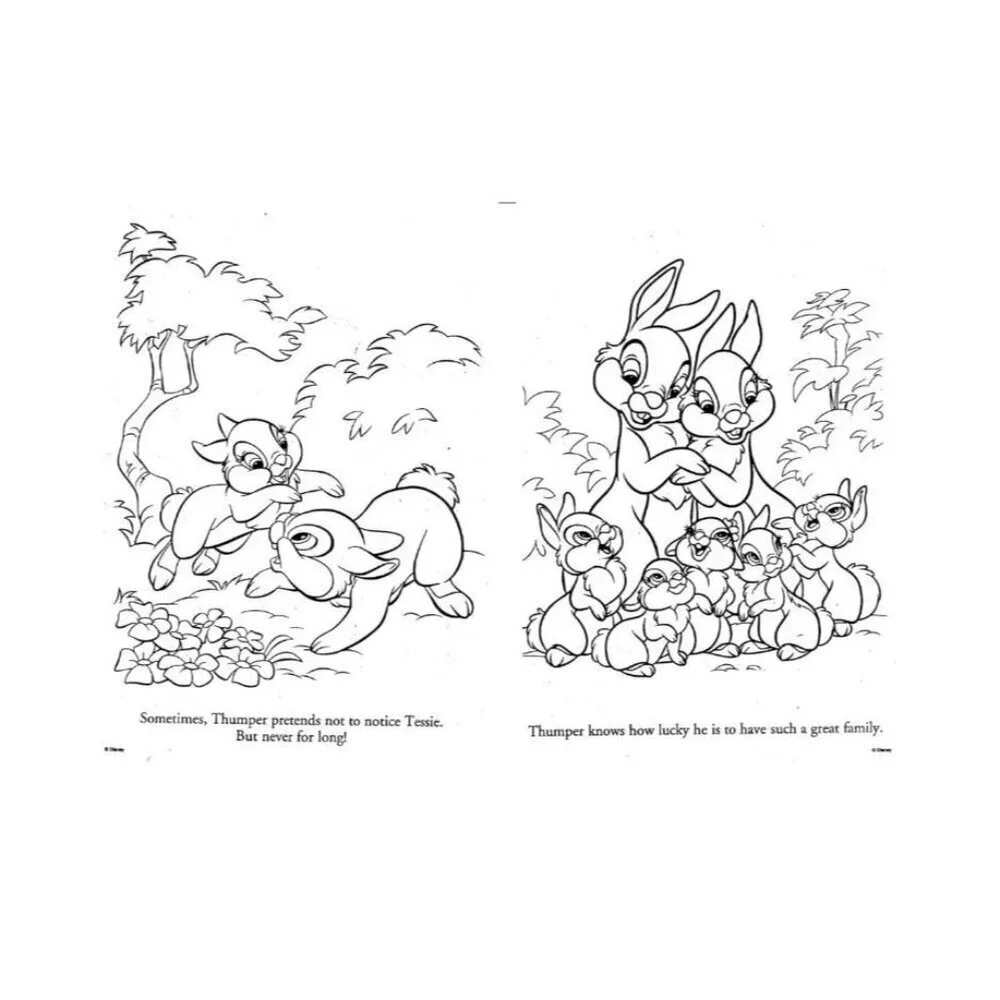 Easter Blooms Disney Bambi Thumper Rabbit Bunny Bunnies Spring Coloring Book